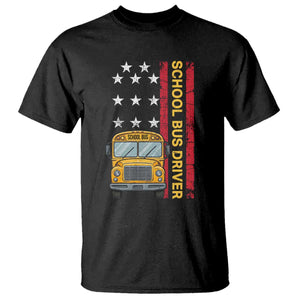 Patriotic School Bus Driver USA American Flag T Shirt TS14 Black Print Your Wear