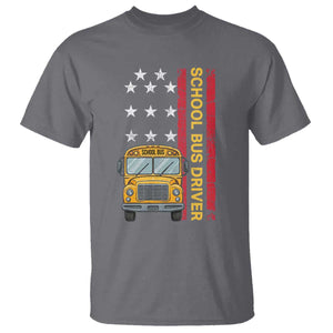 Patriotic School Bus Driver USA American Flag T Shirt TS14 Charcoal Print Your Wear