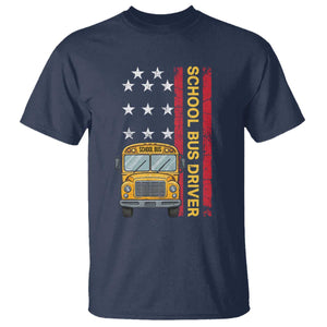 Patriotic School Bus Driver USA American Flag T Shirt TS14 Navy Print Your Wear