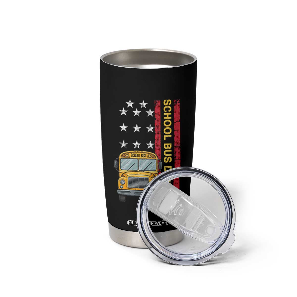 Patriotic School Bus Driver USA American Flag Tumbler Cup TS14 Print Your Wear