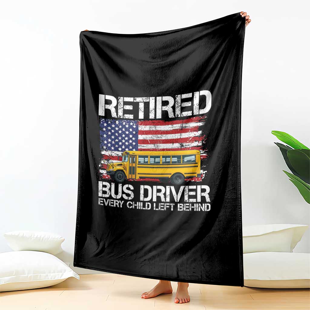 Retired School Bus Driver Throw Blanket Patriotic USA American Flag TS14 Print Your Wear