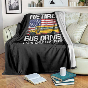 Retired School Bus Driver Throw Blanket Patriotic USA American Flag TS14 Print Your Wear
