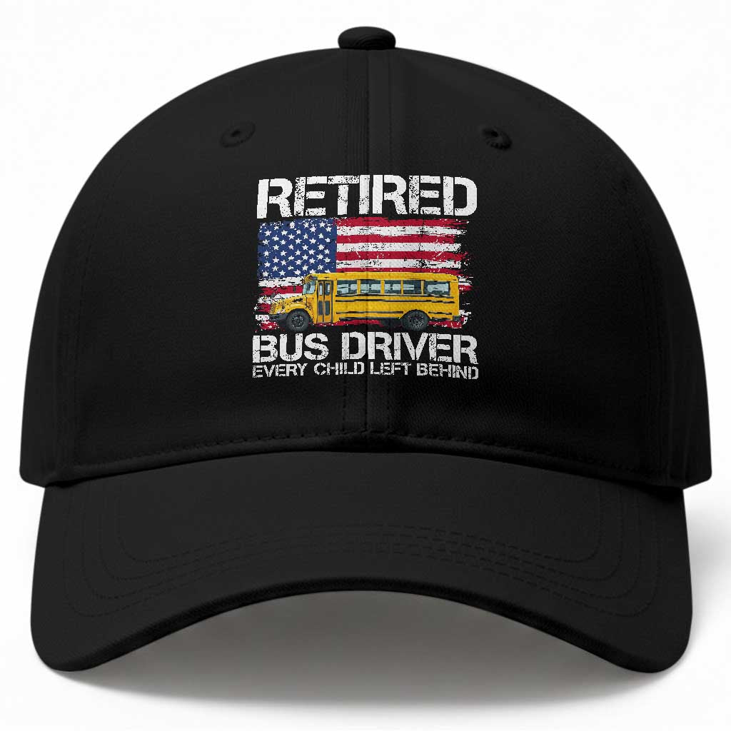Retired School Bus Driver Baseball Cap Patriotic USA American Flag TS14 Print Your Wear