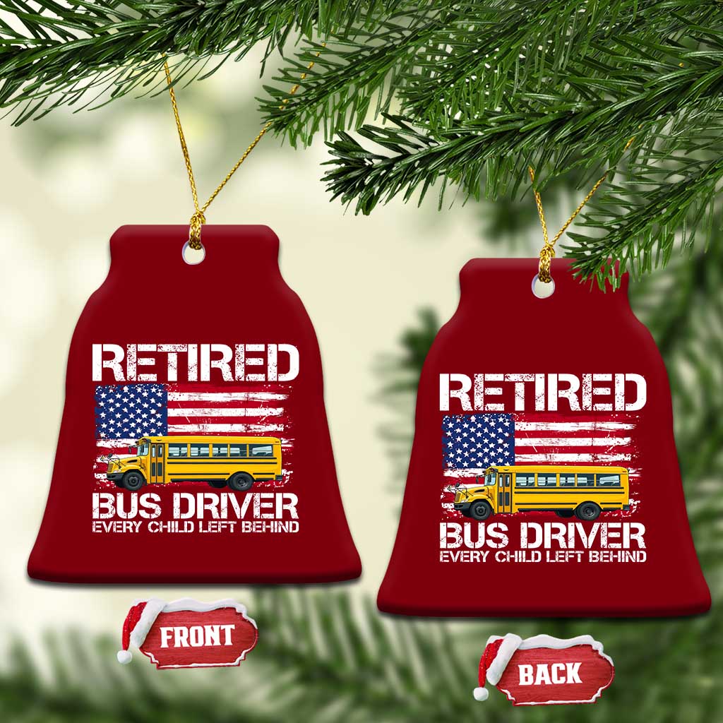 Retired School Bus Driver Ceramic Ornament Patriotic USA American Flag TS14 Print Your Wear