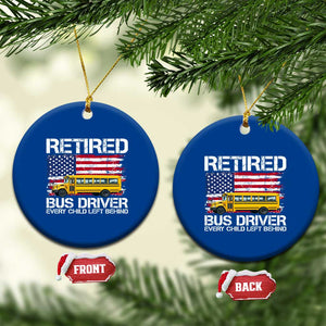 Retired School Bus Driver Ceramic Ornament Patriotic USA American Flag TS14 1pc Blue Print Your Wear