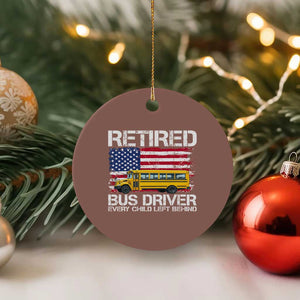 Retired School Bus Driver Ceramic Ornament Patriotic USA American Flag TS14 1pc Mocha Print Your Wear