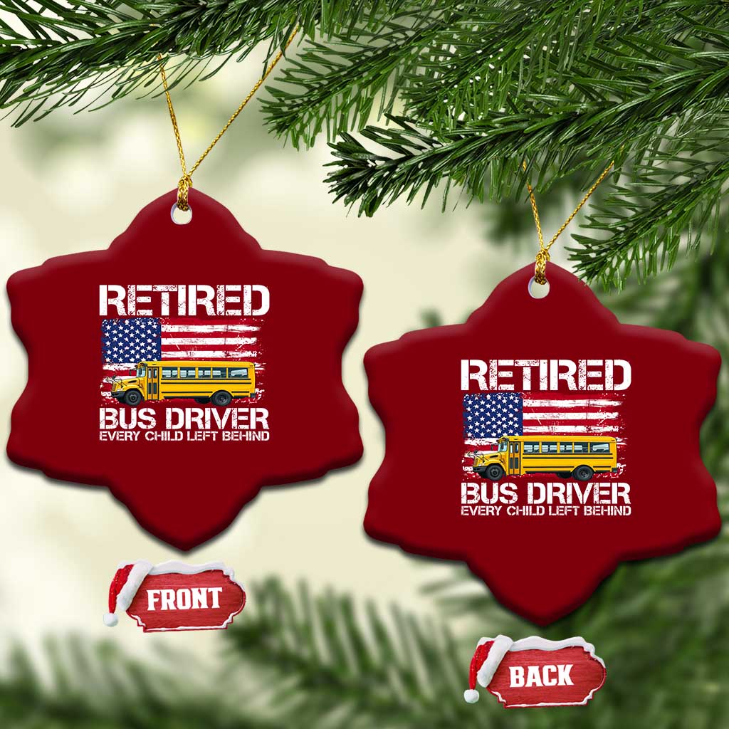 Retired School Bus Driver Ceramic Ornament Patriotic USA American Flag TS14 Print Your Wear