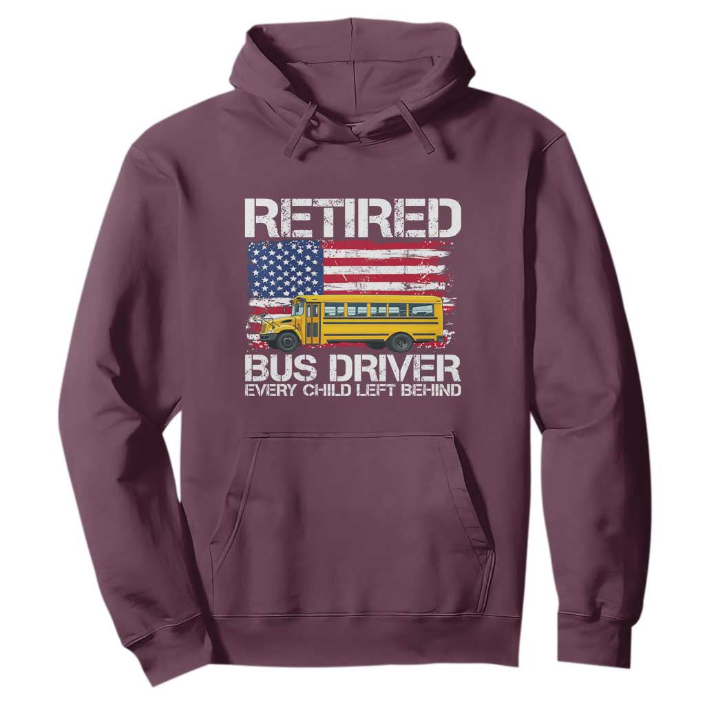 Retired School Bus Driver Hoodie Patriotic USA American Flag TS14 Maroon Print Your Wear