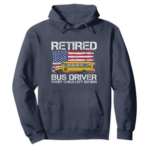 Retired School Bus Driver Hoodie Patriotic USA American Flag TS14 Navy Print Your Wear