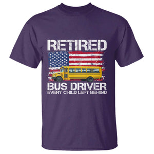 Retired School Bus Driver T Shirt Patriotic USA American Flag TS14 Purple Print Your Wear