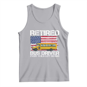 Retired School Bus Driver Tank Top Patriotic USA American Flag TS14 Athletic Heather Print Your Wear