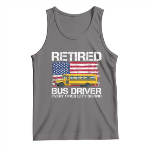 Retired School Bus Driver Tank Top Patriotic USA American Flag TS14 Deep Heather Print Your Wear