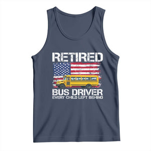 Retired School Bus Driver Tank Top Patriotic USA American Flag TS14 Navy Print Your Wear