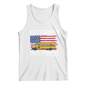 Retired School Bus Driver Tank Top Patriotic USA American Flag TS14 White Print Your Wear