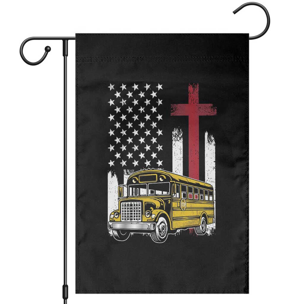 Bus Driver Patriotic Christian USA Flag Garden Flag School Bus Driver TS14 Black Print Your Wear