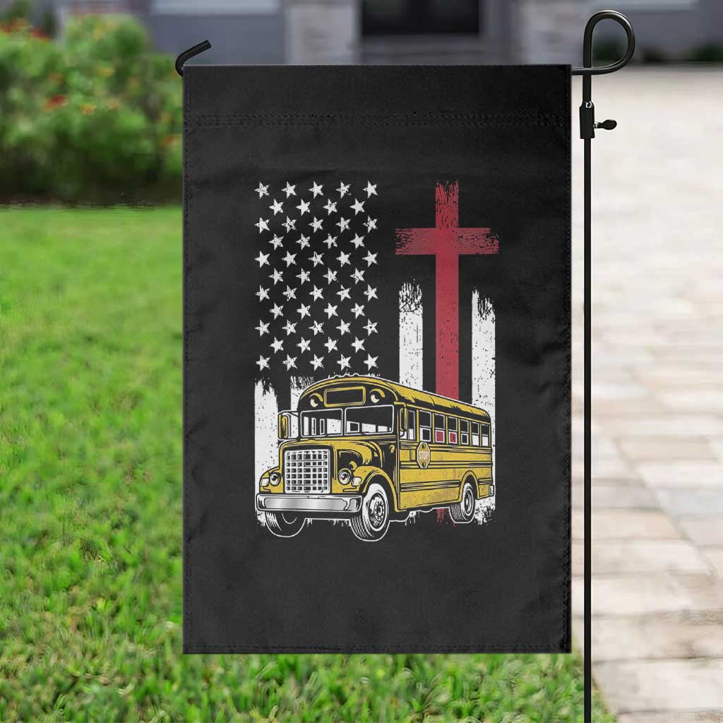 Bus Driver Patriotic Christian USA Flag Garden Flag School Bus Driver TS14 Print Your Wear