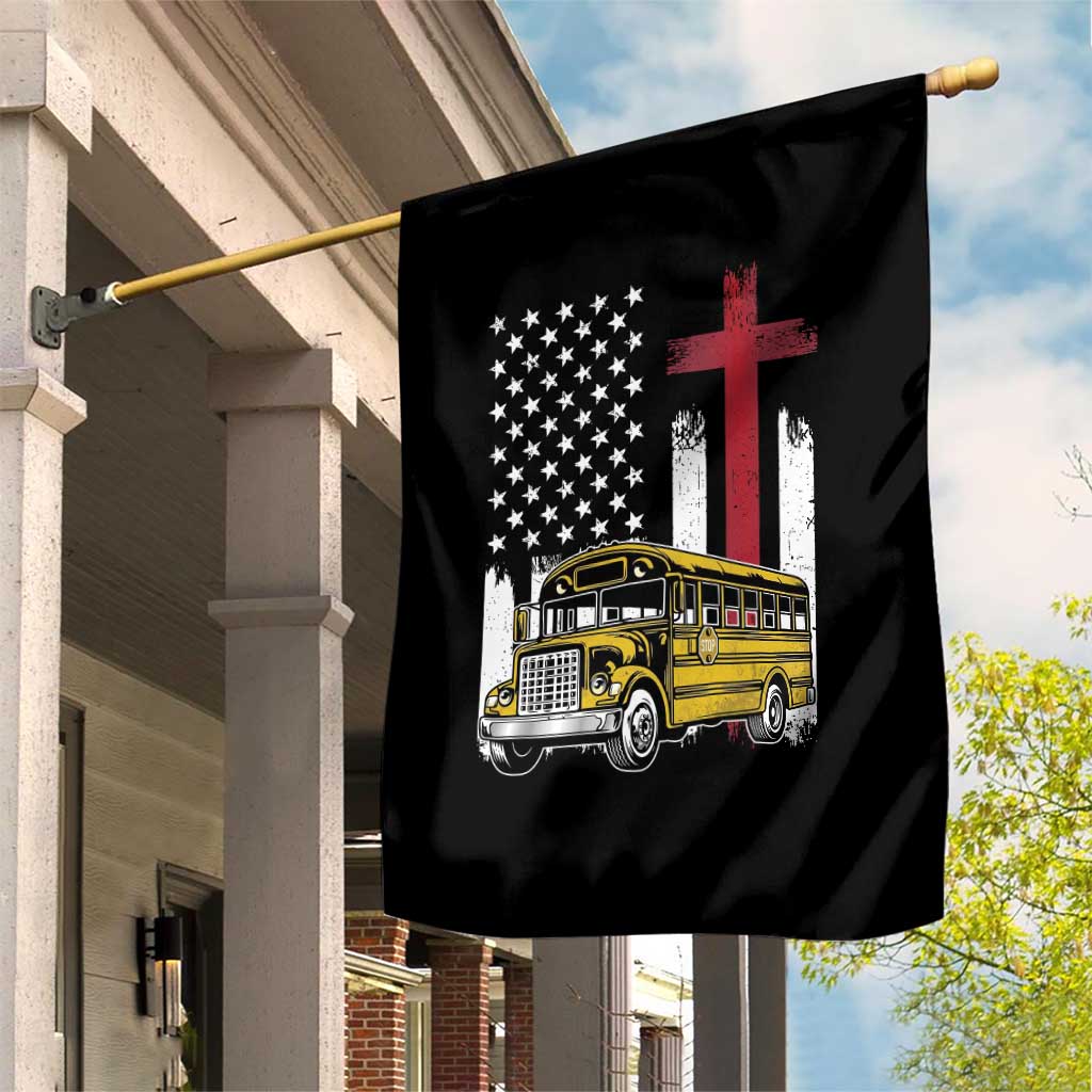 Bus Driver Patriotic Christian USA Flag Garden Flag School Bus Driver TS14 Print Your Wear
