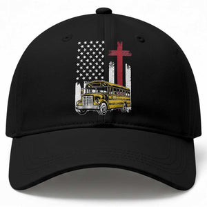 Bus Driver Patriotic Christian USA Flag Baseball Cap School Bus Driver TS14 Print Your Wear