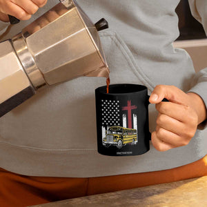 Bus Driver Patriotic Christian USA Flag Coffee Mug School Bus Driver TS14 Print Your Wear