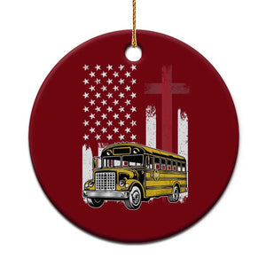 Bus Driver Patriotic Christian USA Flag Ceramic Ornament School Bus Driver TS14 1pc Red Print Your Wear