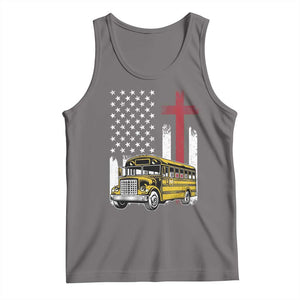 Bus Driver Patriotic Christian USA Flag Tank Top School Bus Driver TS14 Deep Heather Print Your Wear