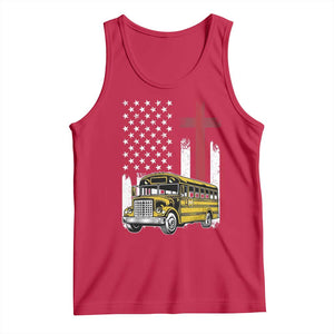 Bus Driver Patriotic Christian USA Flag Tank Top School Bus Driver TS14 Red Print Your Wear