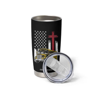 Bus Driver Patriotic Christian USA Flag Tumbler Cup School Bus Driver TS14 Print Your Wear