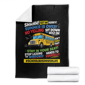 Funny School Bus Driver Life Throw Blanket Back to School Teacher Kids TS14 Black Print Your Wear