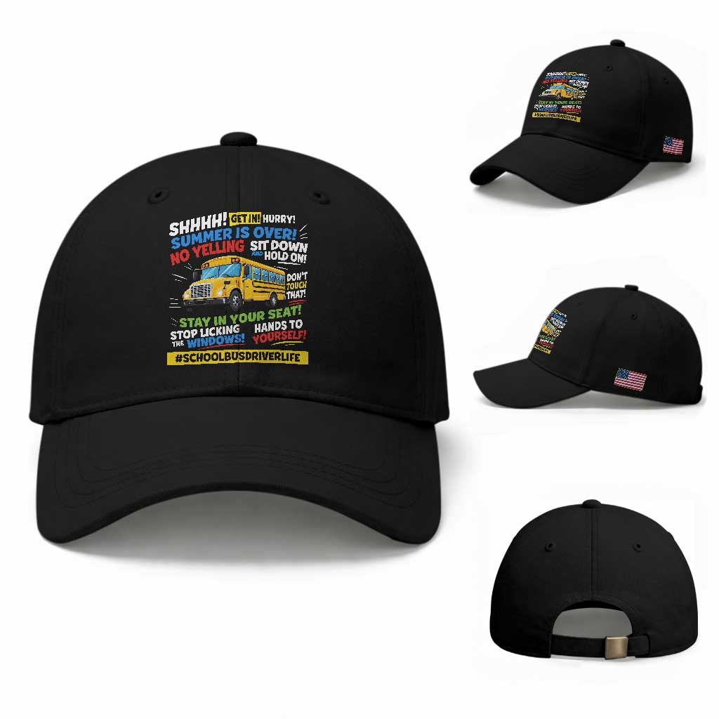 Funny School Bus Driver Life Baseball Cap Back to School Teacher Kids TS14 Baseball Cap Universal Fit Black Print Your Wear