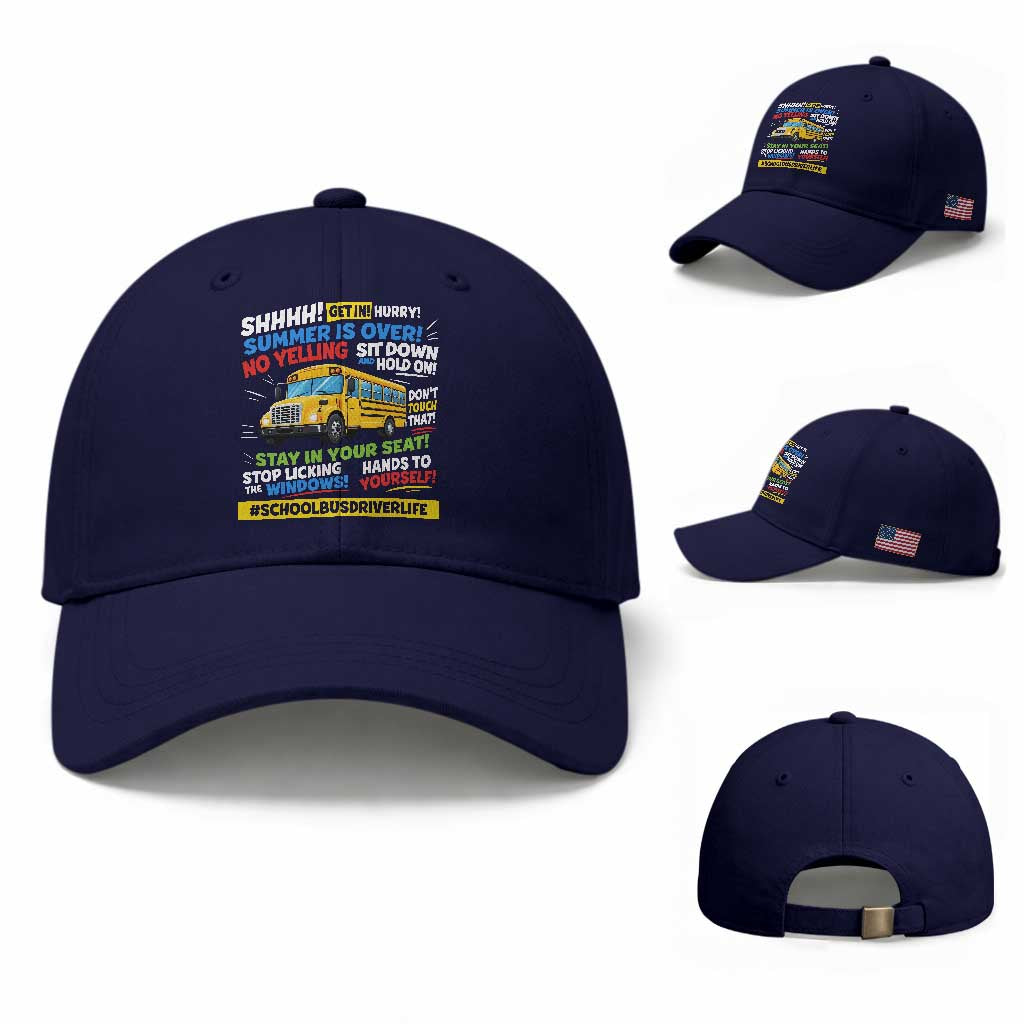 Funny School Bus Driver Life Baseball Cap Back to School Teacher Kids TS14 Baseball Cap Universal Fit Dark Blue Print Your Wear