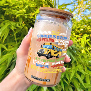 Funny School Bus Driver Life Glass Can Back to School Teacher Kids TS14 Black Print Your Wear