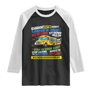 Funny School Bus Driver Life Raglan Shirt Back to School Teacher Kids TS14 Black White Print Your Wear