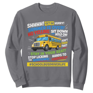 Funny School Bus Driver Life Sweatshirt Back to School Teacher Kids TS14 Charcoal Print Your Wear