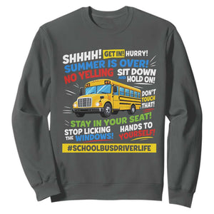 Funny School Bus Driver Life Sweatshirt Back to School Teacher Kids TS14 Dark Heather Print Your Wear