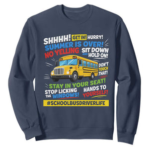 Funny School Bus Driver Life Sweatshirt Back to School Teacher Kids TS14 Navy Print Your Wear
