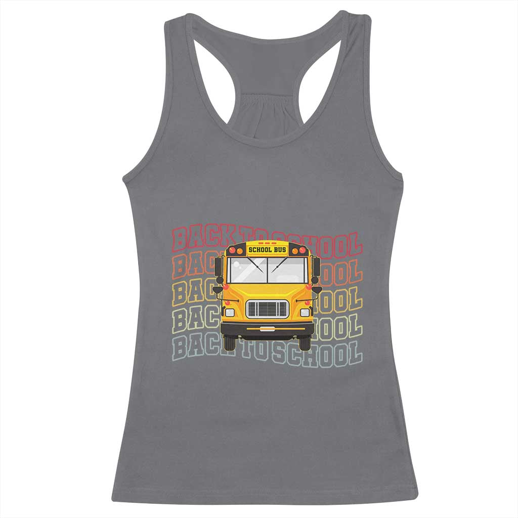 School Bus Driver Life Back to School Teacher Kids Racerback Tank Top TS14 Charcoal Print Your Wear