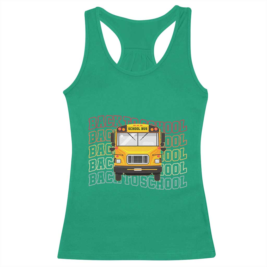 School Bus Driver Life Back to School Teacher Kids Racerback Tank Top TS14 Irish Green Print Your Wear