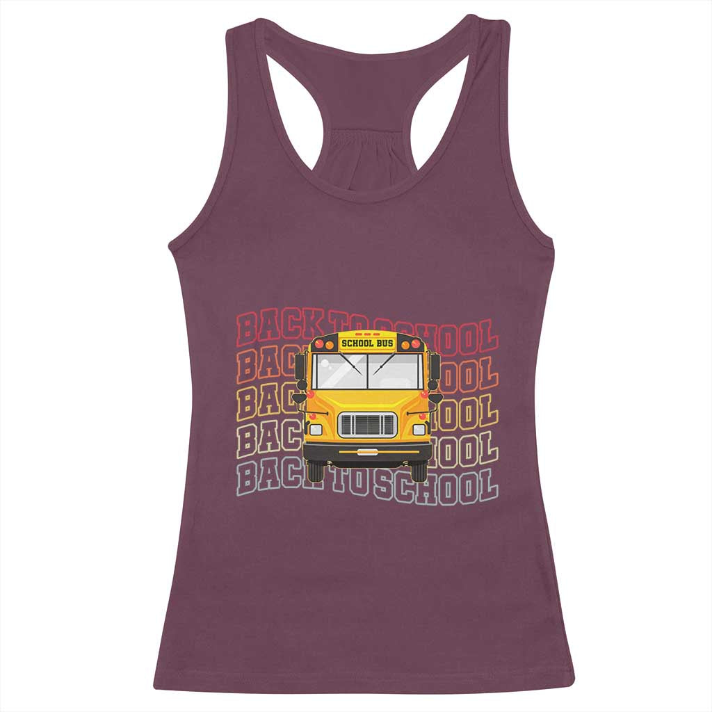 School Bus Driver Life Back to School Teacher Kids Racerback Tank Top TS14 Maroon Print Your Wear