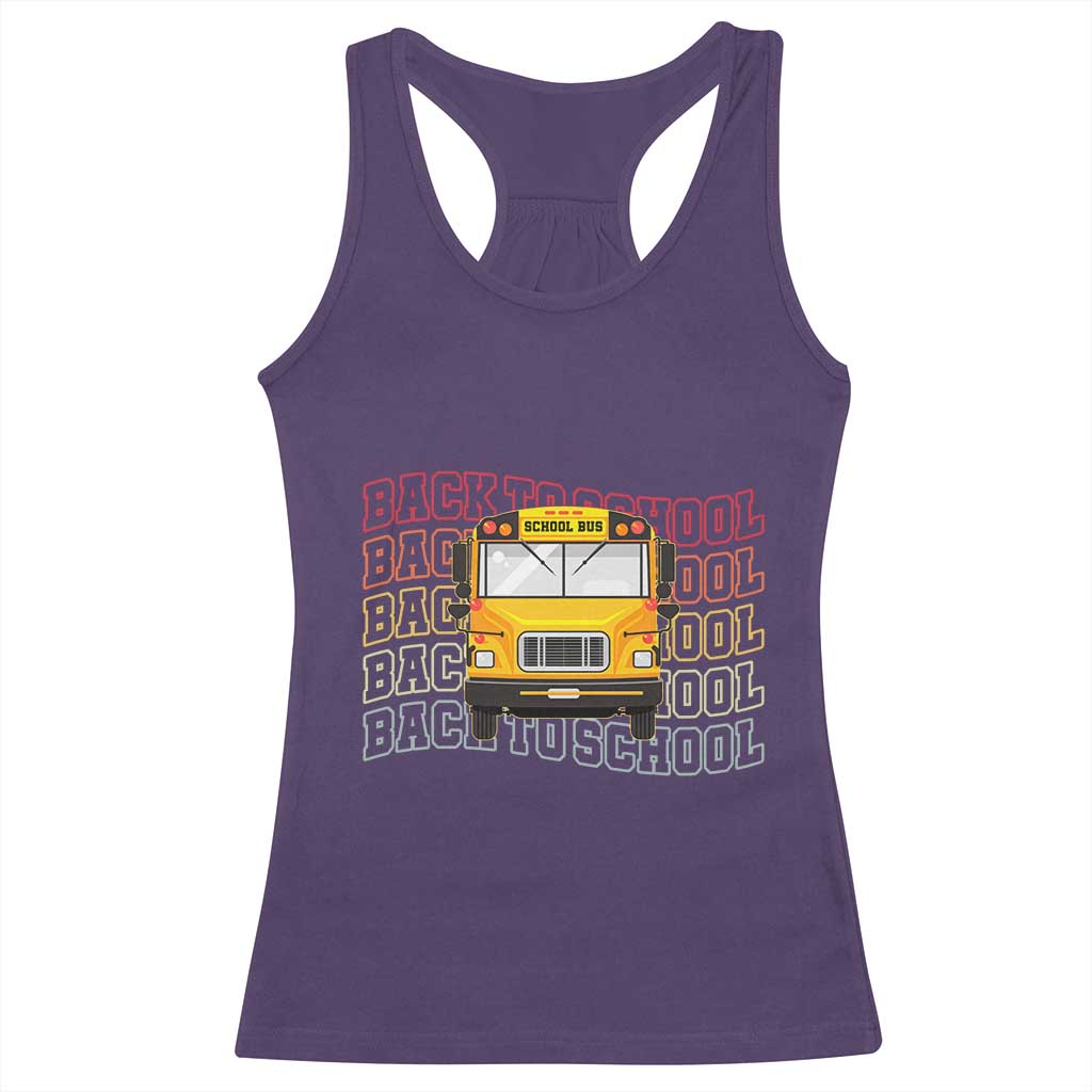 School Bus Driver Life Back to School Teacher Kids Racerback Tank Top TS14 Purple Print Your Wear