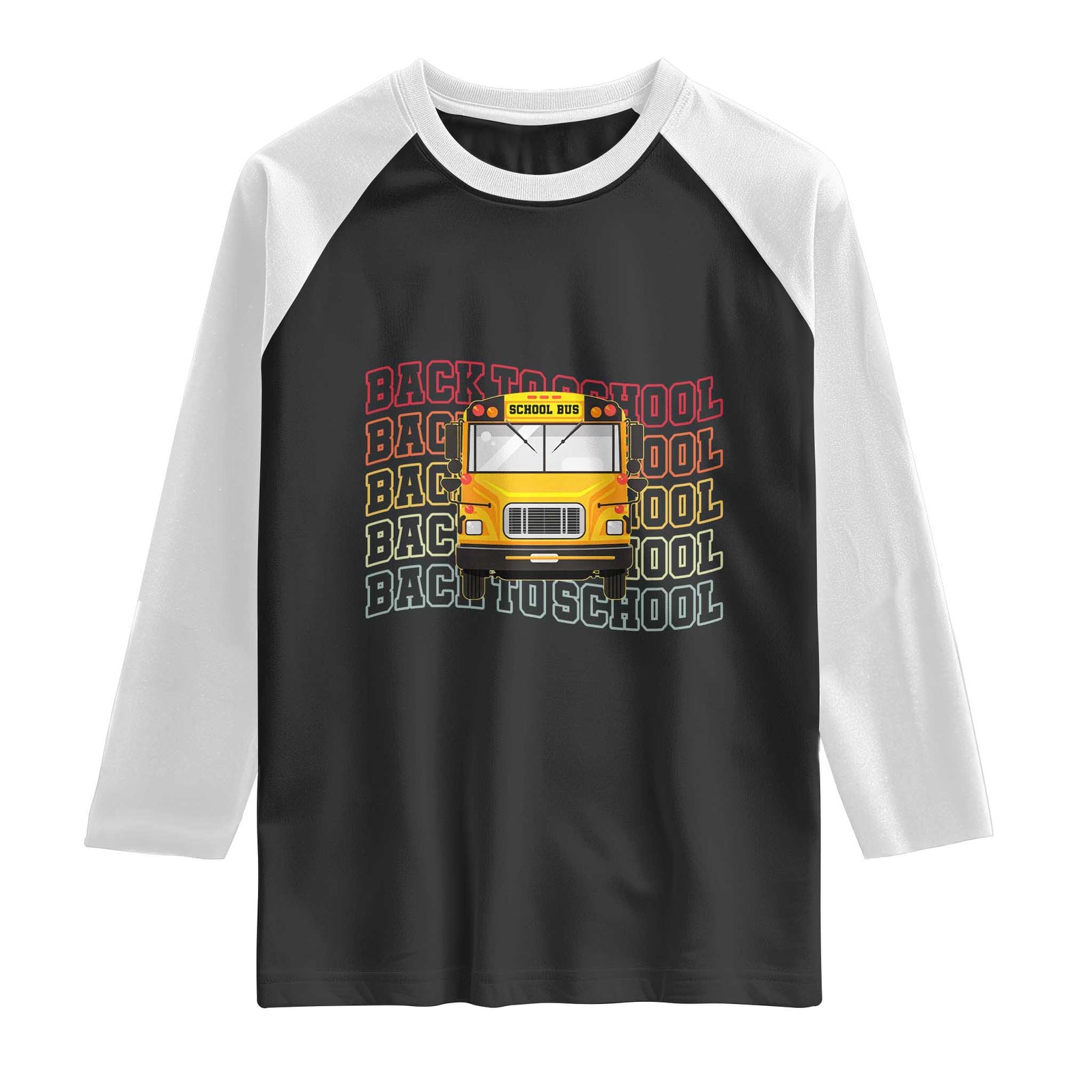 School Bus Driver Life Back to School Teacher Kids Raglan Shirt TS14 Black White Print Your Wear