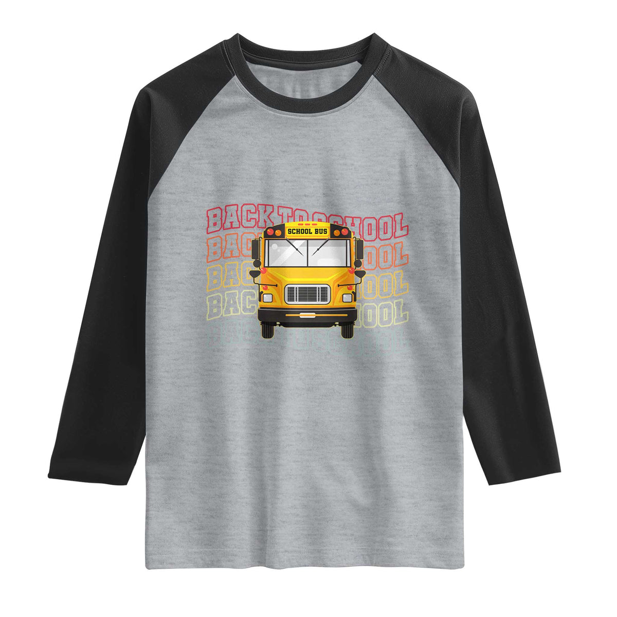 School Bus Driver Life Back to School Teacher Kids Raglan Shirt TS14 Heather Gray Black Print Your Wear