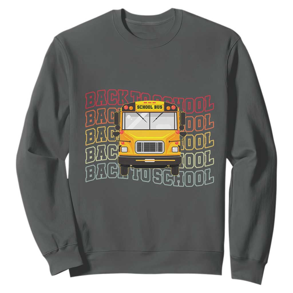 School Bus Driver Life Back to School Teacher Kids Sweatshirt TS14 Dark Heather Print Your Wear