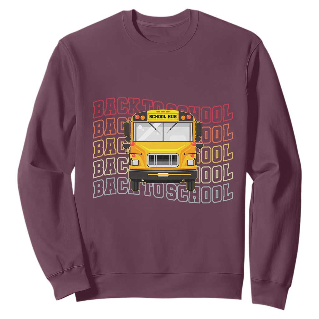 School Bus Driver Life Back to School Teacher Kids Sweatshirt TS14 Maroon Print Your Wear