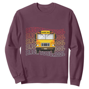 School Bus Driver Life Back to School Teacher Kids Sweatshirt TS14 Maroon Print Your Wear