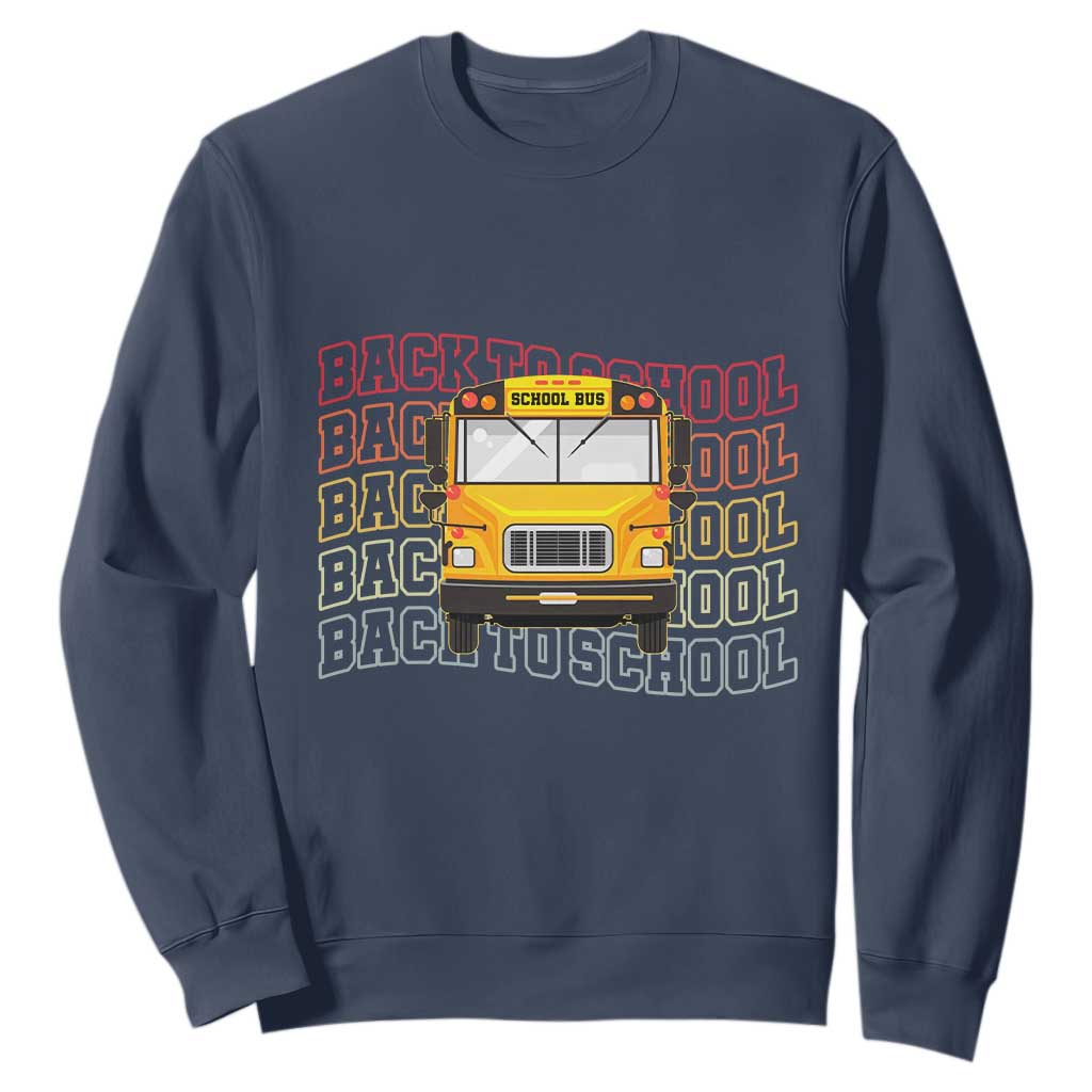 School Bus Driver Life Back to School Teacher Kids Sweatshirt TS14 Navy Print Your Wear