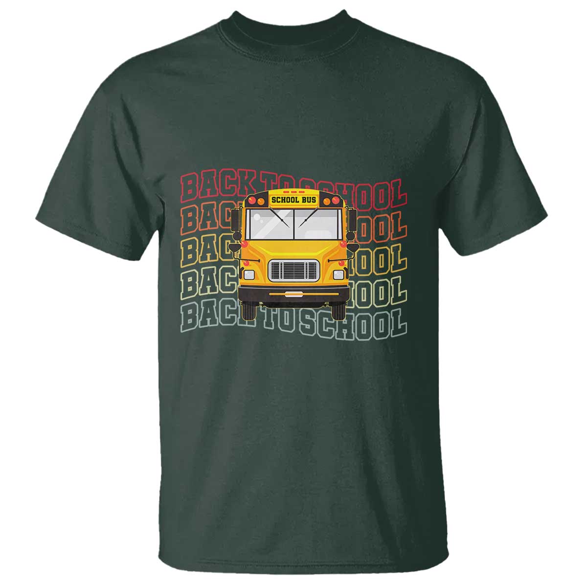 School Bus Driver Life Back to School Teacher Kids T Shirt TS14 Dark Forest Green Print Your Wear