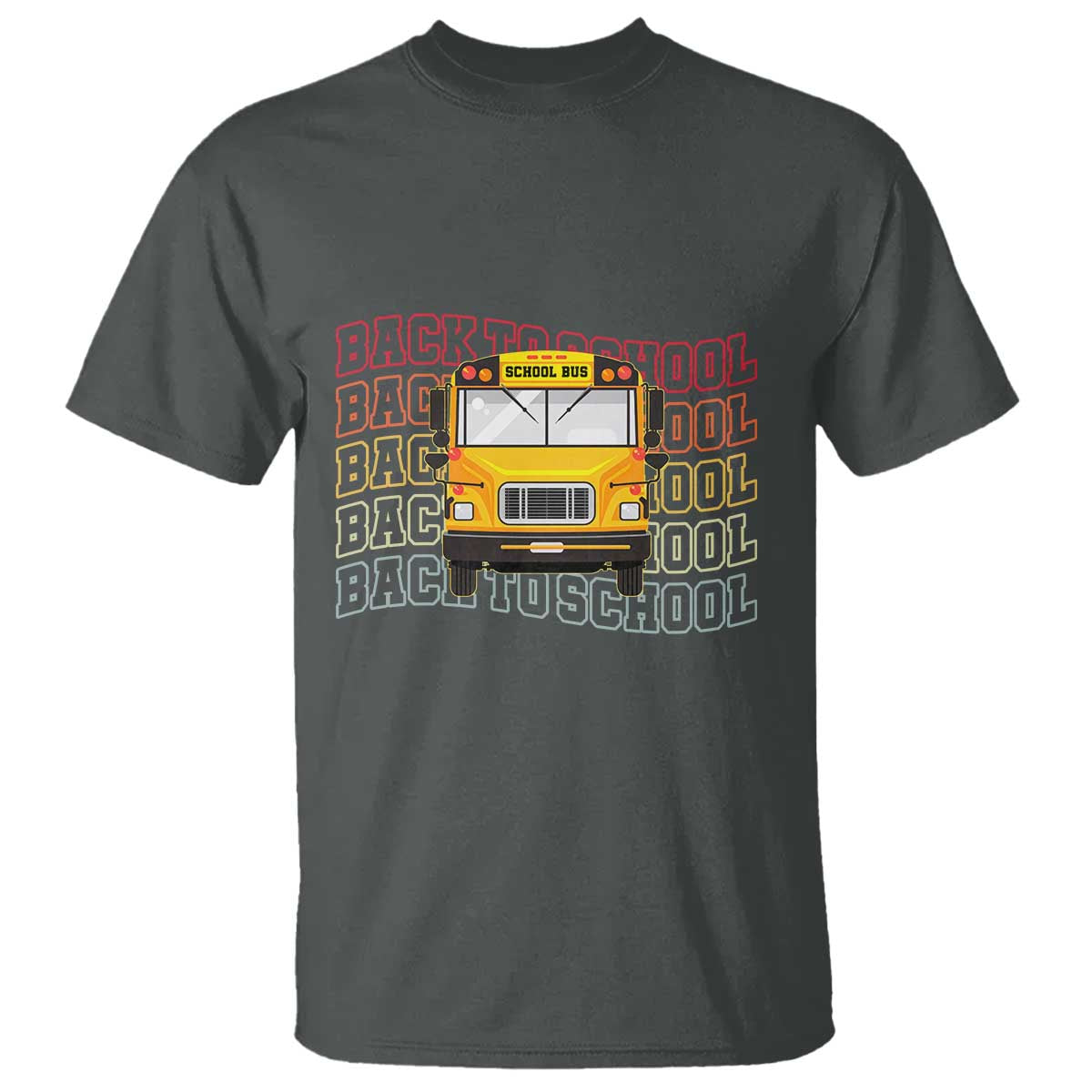 School Bus Driver Life Back to School Teacher Kids T Shirt TS14 Dark Heather Print Your Wear