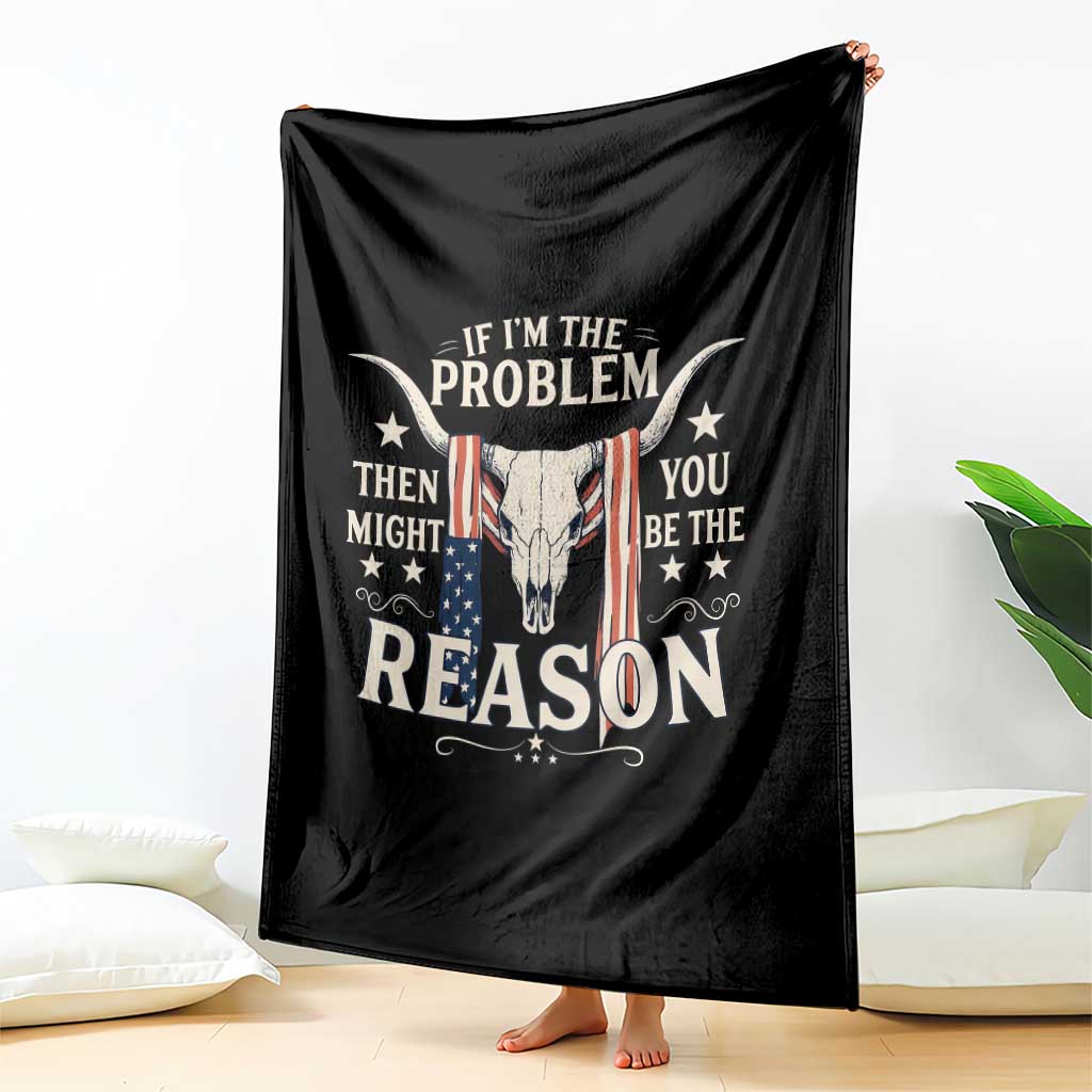Cow Bull Skull American Flag Vintage Western Throw Blanket TS14 Print Your Wear
