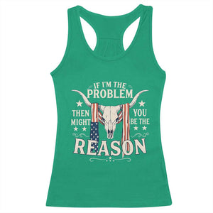 Cow Bull Skull American Flag Vintage Western Racerback Tank Top TS14 Irish Green Print Your Wear