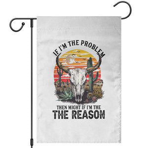 Cow Bull Skull Garden Flag If Problem Vintage Then You Might Be Reason TS14 White Print Your Wear